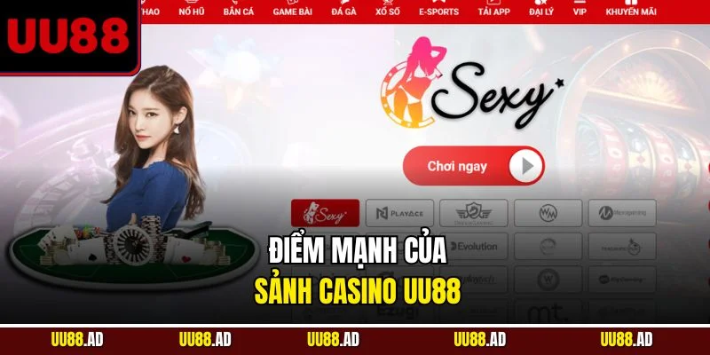 Điểm mạnh của sảnh casino UU88 